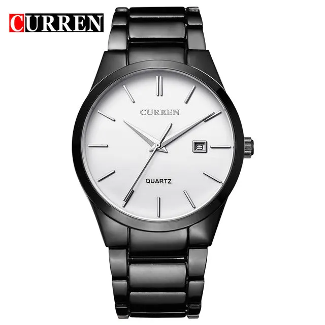 Black full steel Business Clock for Men's