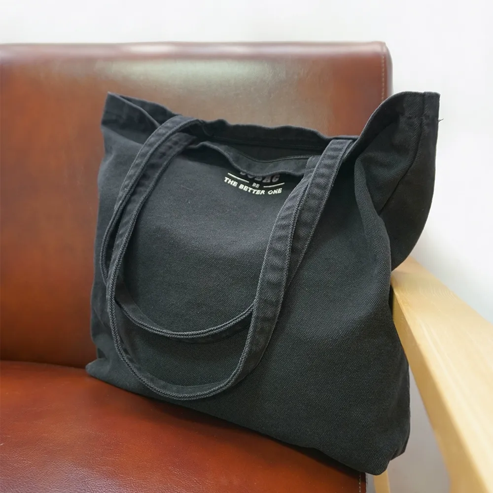 Black Reusable Shopping Bag Canvas Tote Bag Canvas Tote Bag On Shoulder Mens