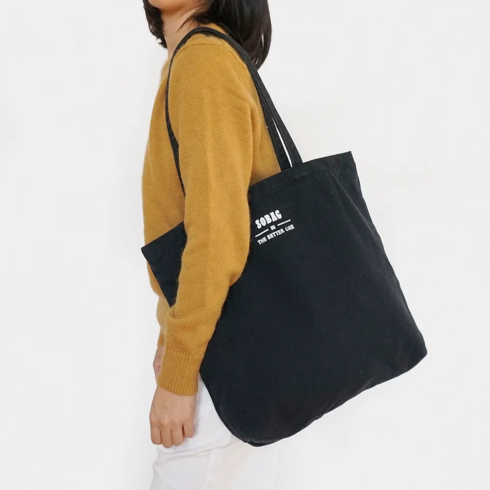 Black Reusable Shopping Bag Canvas Tote Bag Canvas Tote Bag On Shoulder Mens