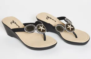 Black starfish comfort wedge sandals