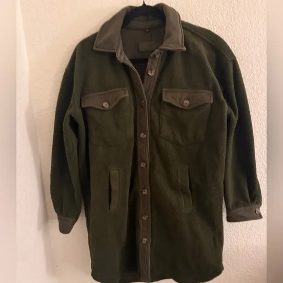 Blank NYC Green Lightweight Shirt Jacket