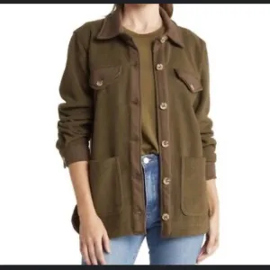 Blank NYC Green Lightweight Shirt Jacket