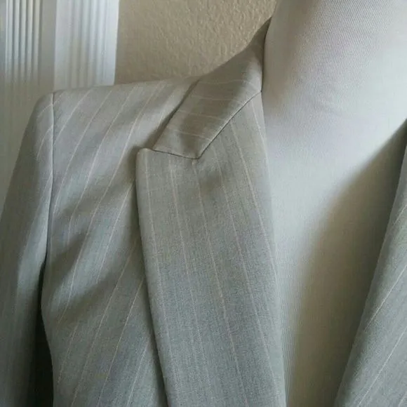 BLAZER SUIT COAT BUTTON FRONT PINK PINSTRIPE SIZE 2 WOMENS