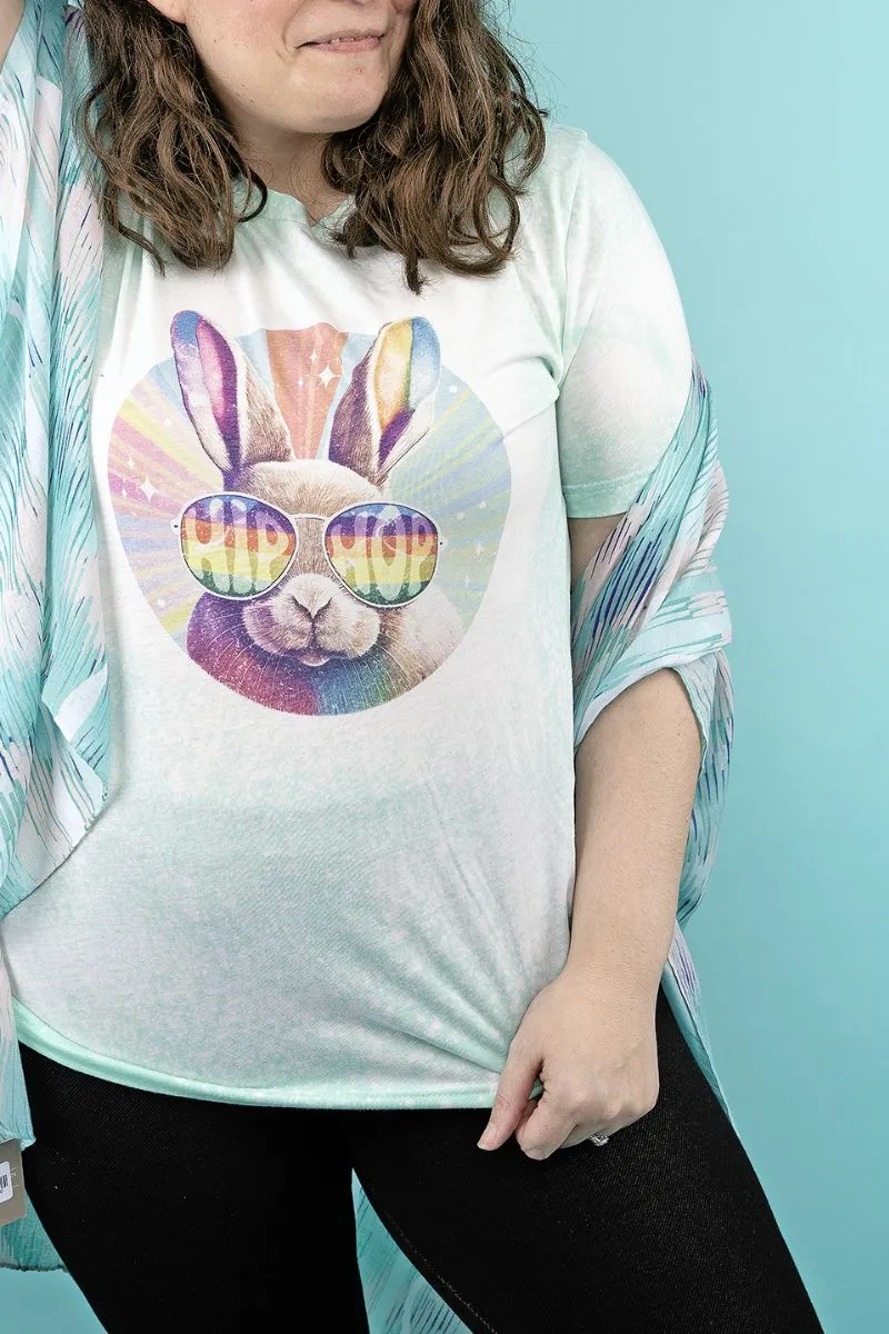 Bleached Groovy Bunny Hip Hop Tri-Blend Short Sleeve Tee