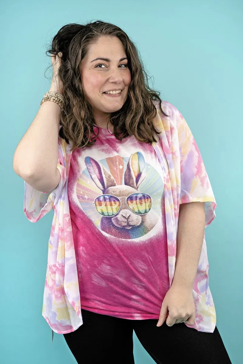 Bleached Groovy Bunny Hip Hop Tri-Blend Short Sleeve Tee