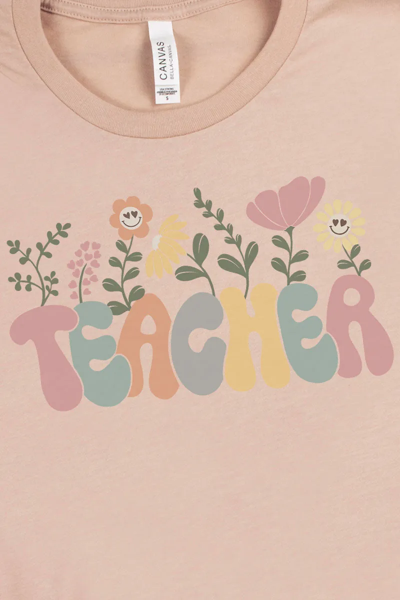 Blossoming Teacher Tri-Blend Short Sleeve Tee