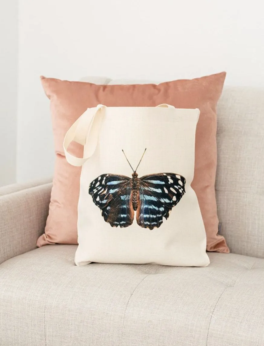 Blue Butterfly Tote, College Student Gift, Mother's Day Gift, Easter Gift