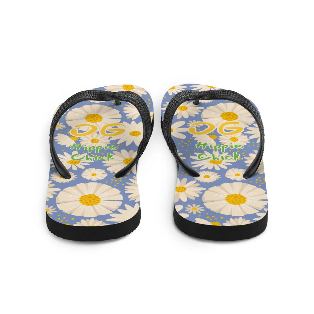 Blue Daisies Flip-Flops