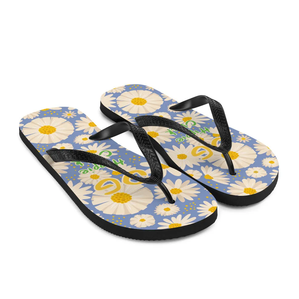 Blue Daisies Flip-Flops