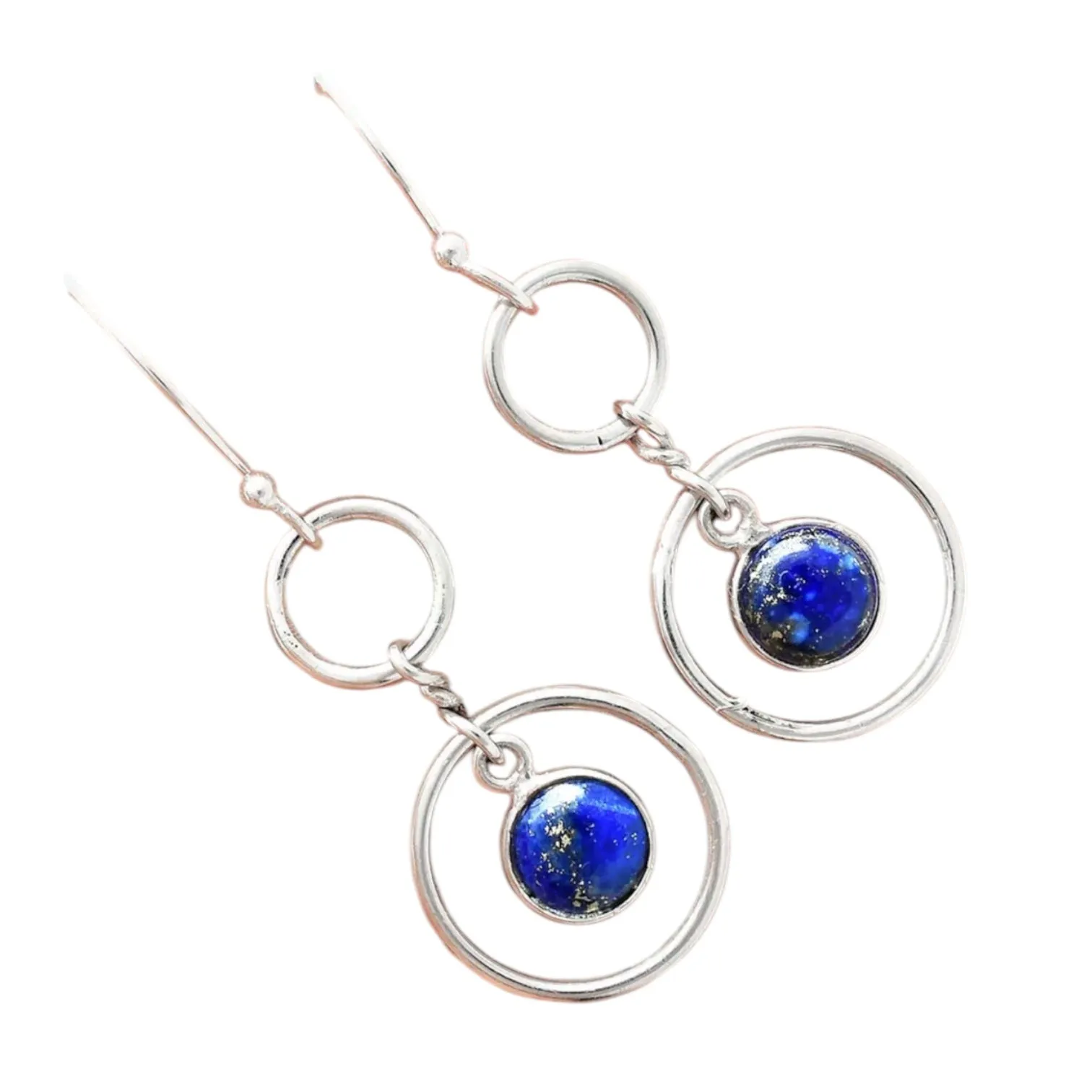 Blue Lapis Solid 925 Sterling Silver Earrings