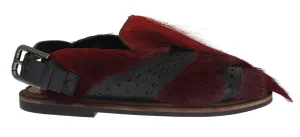 Bordeaux Gazella Fur Leather Sandal Shoes