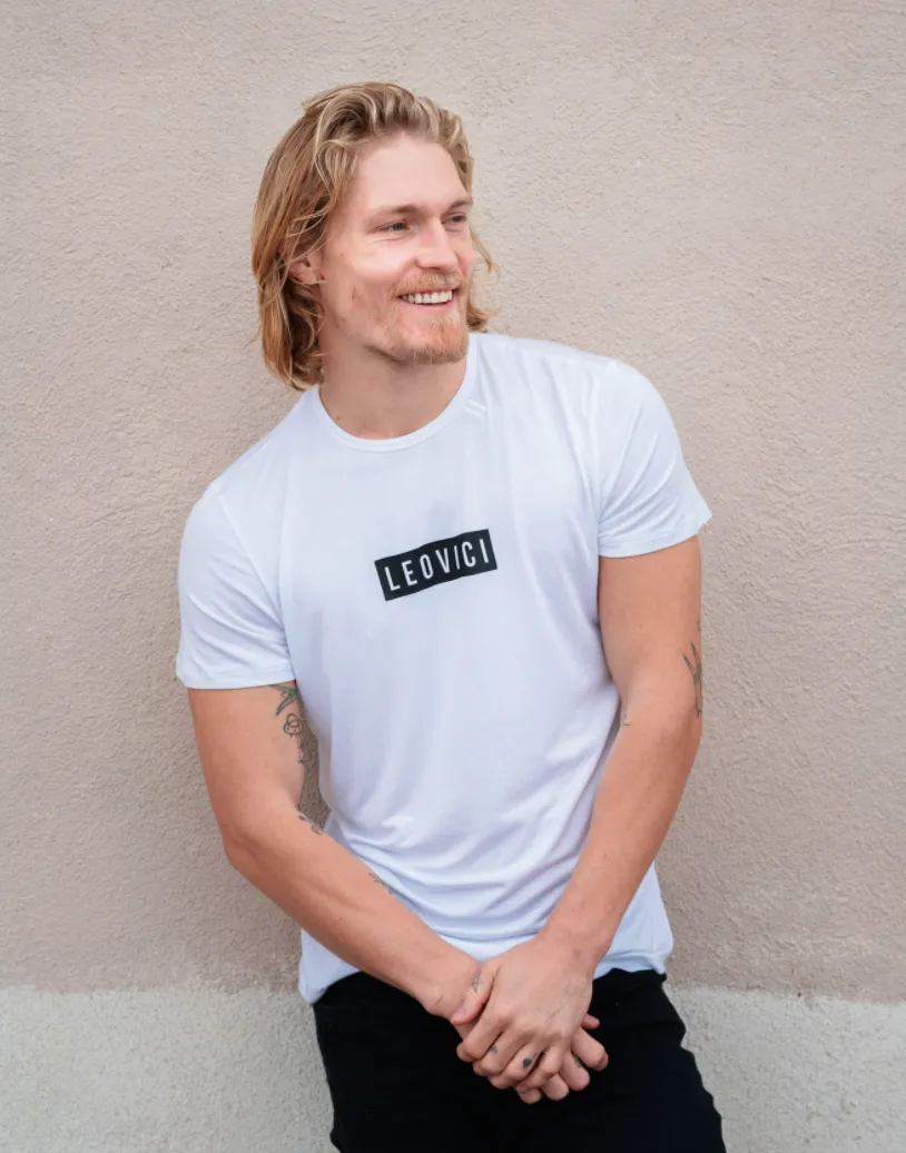 Boxed Logo Drop Cut T-Shirt - White