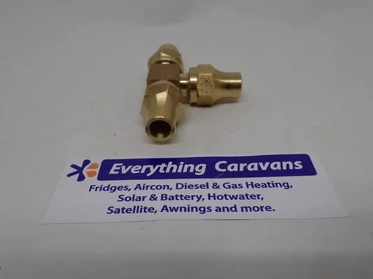 Brass Gas fitting 5-16 Flare Three Way Tee for 5-16 Copper Pipe with Flare Nuts 2352