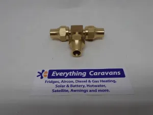 Brass Gas fitting 5-16 Flare Three Way Tee for 5-16 Copper Pipe with Flare Nuts 2352