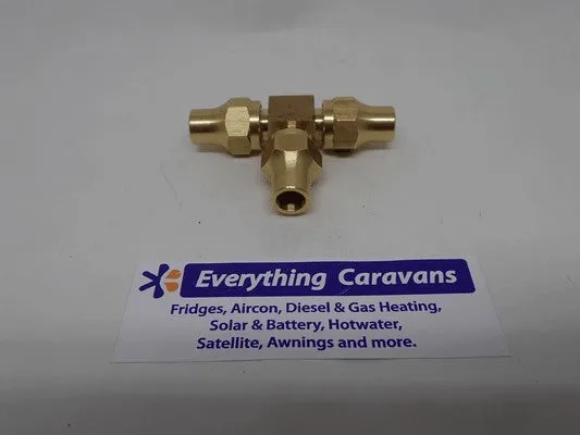 Brass Gas fitting 5-16 Flare Three Way Tee for 5-16 Copper Pipe with Flare Nuts 2352