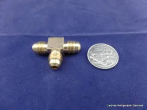 Brass Gas fitting 5-16 Flare Three Way Tee for 5-16 Copper Pipe
