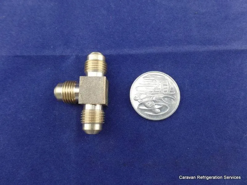 Brass Gas fitting 5-16 Flare Three Way Tee for 5-16 Copper Pipe