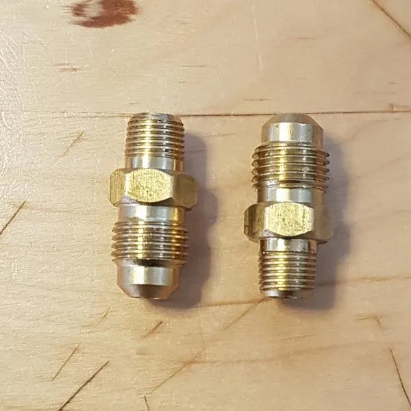Brass Gas fitting 5-16 Flare Union for 1-8 Taper Thread x 2 01-.710