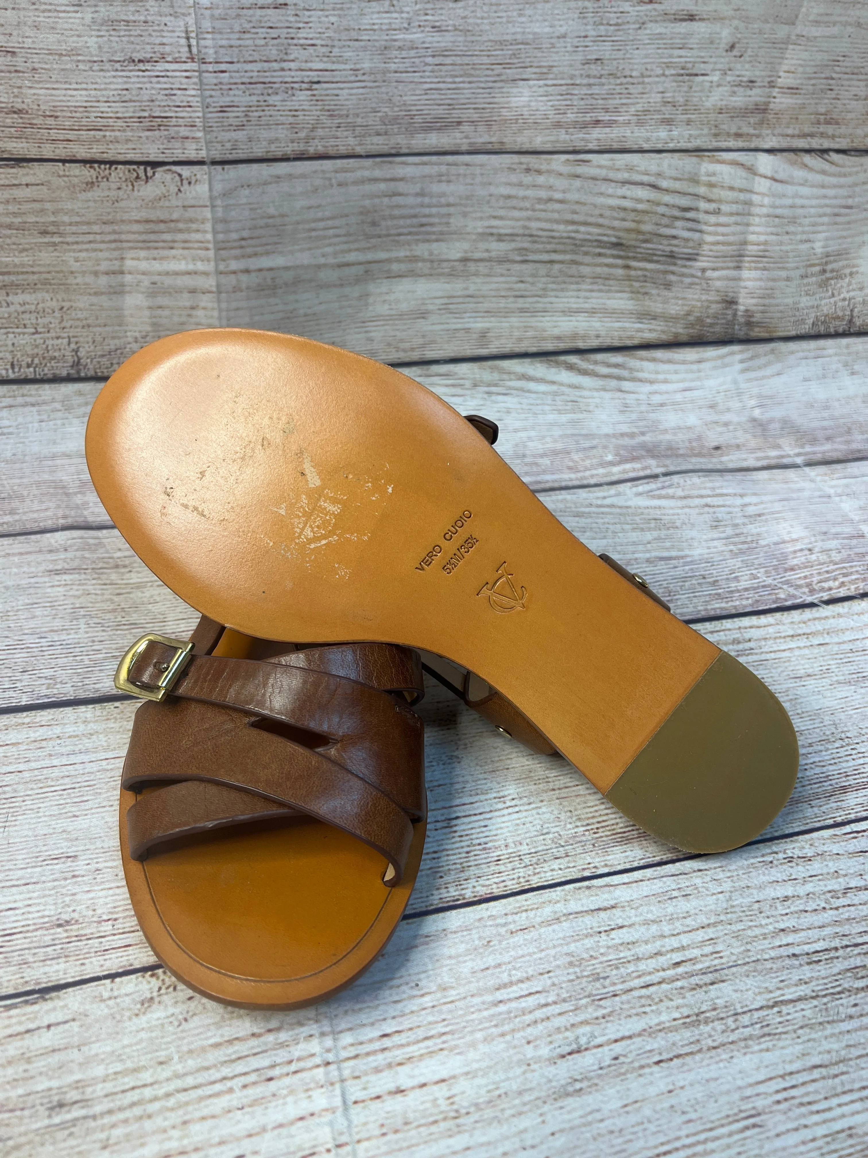 Brown Sandals Flats Cmb, Size 5.5