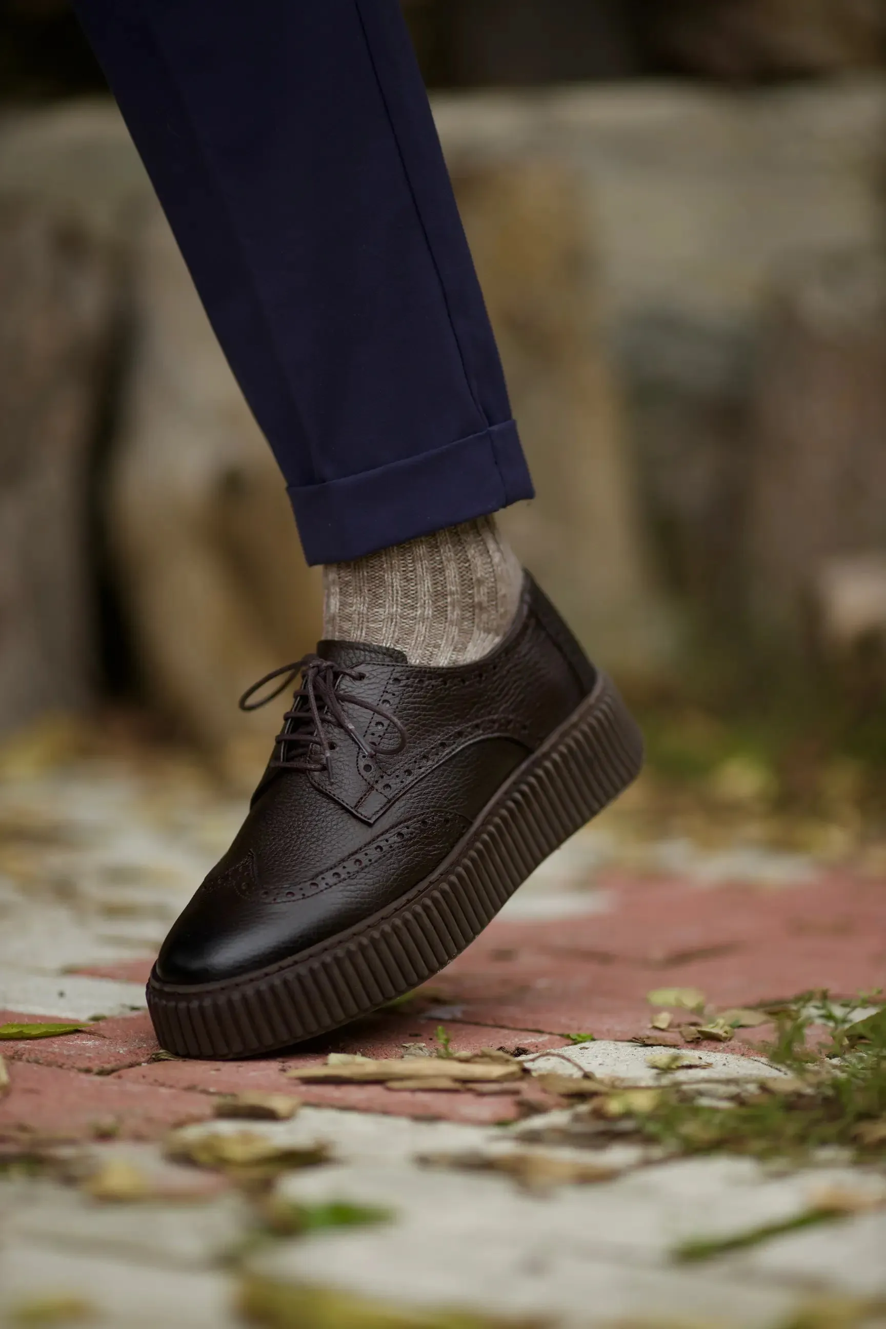 Brown Wingtip Casual Laces Shoes