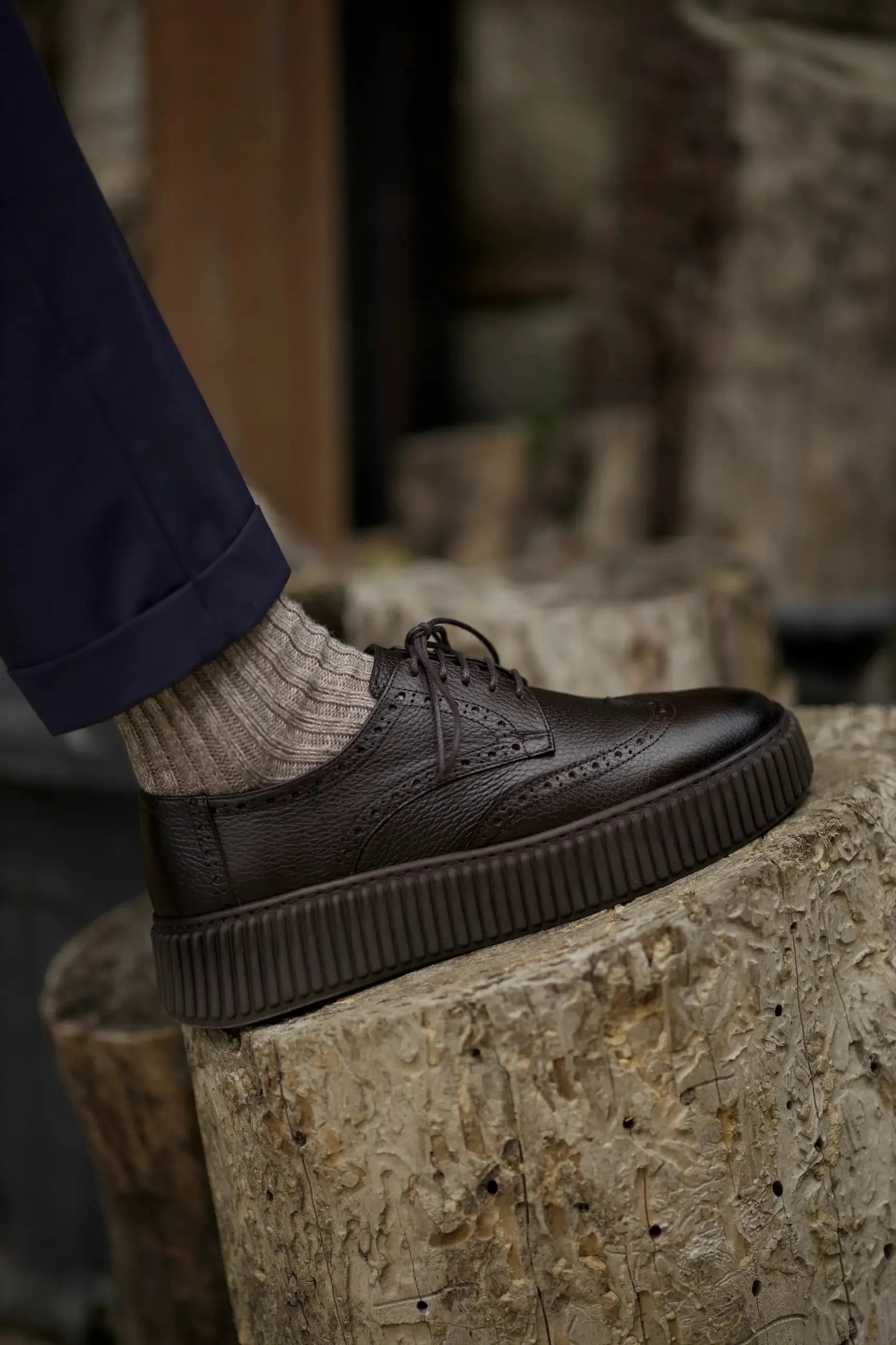 Brown Wingtip Casual Laces Shoes