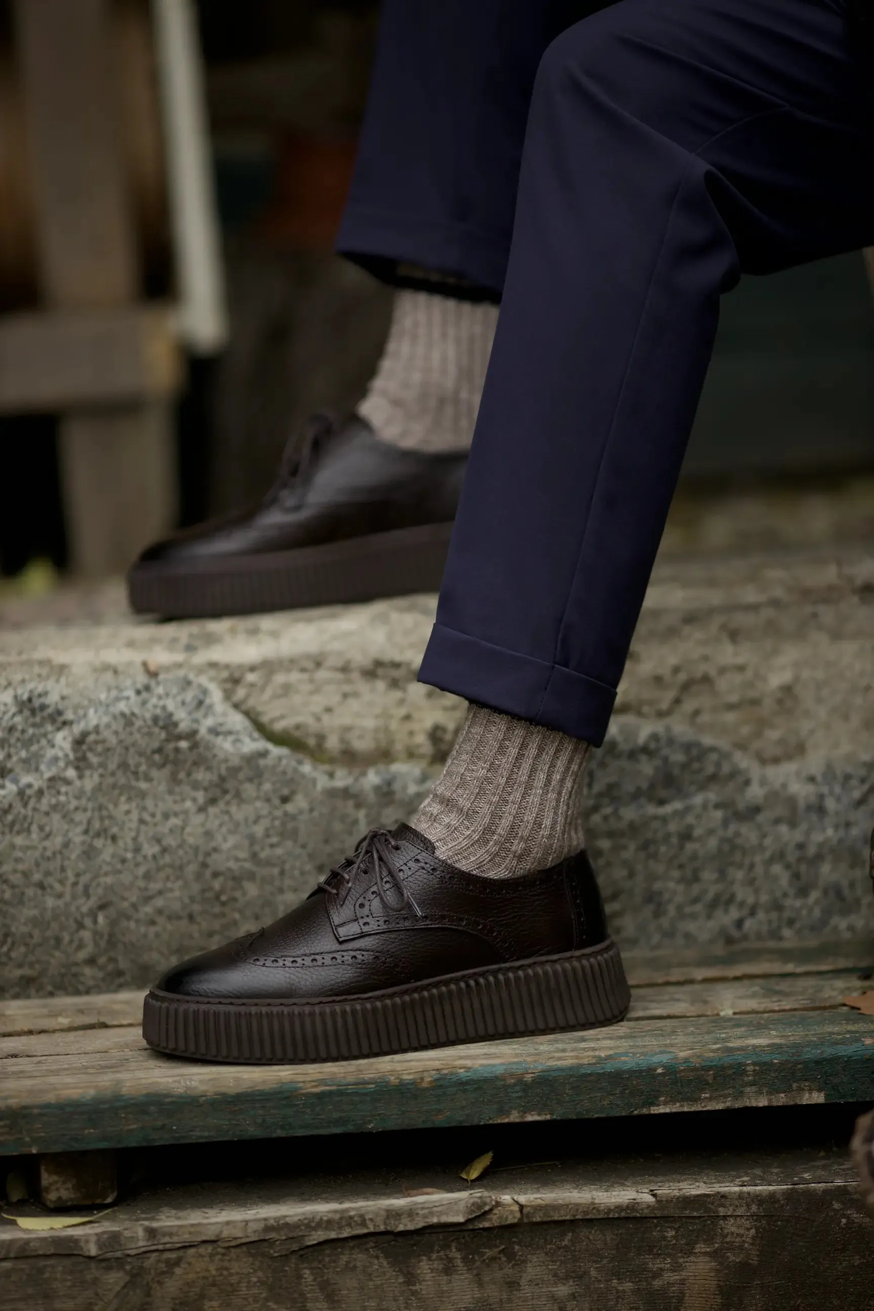 Brown Wingtip Casual Laces Shoes