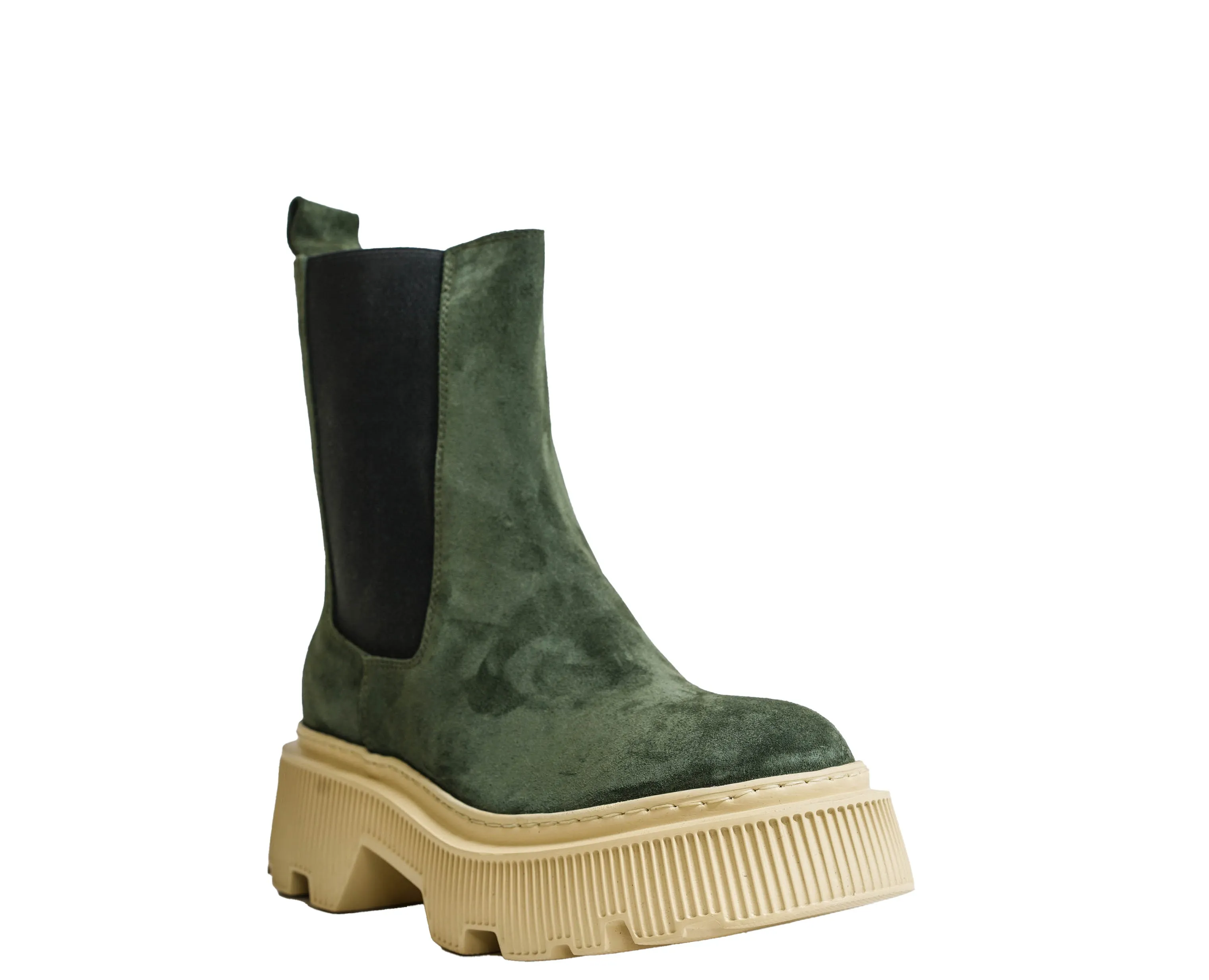 Bruglia Women’s Green Suede Pull On Boot 8735 30% OFF