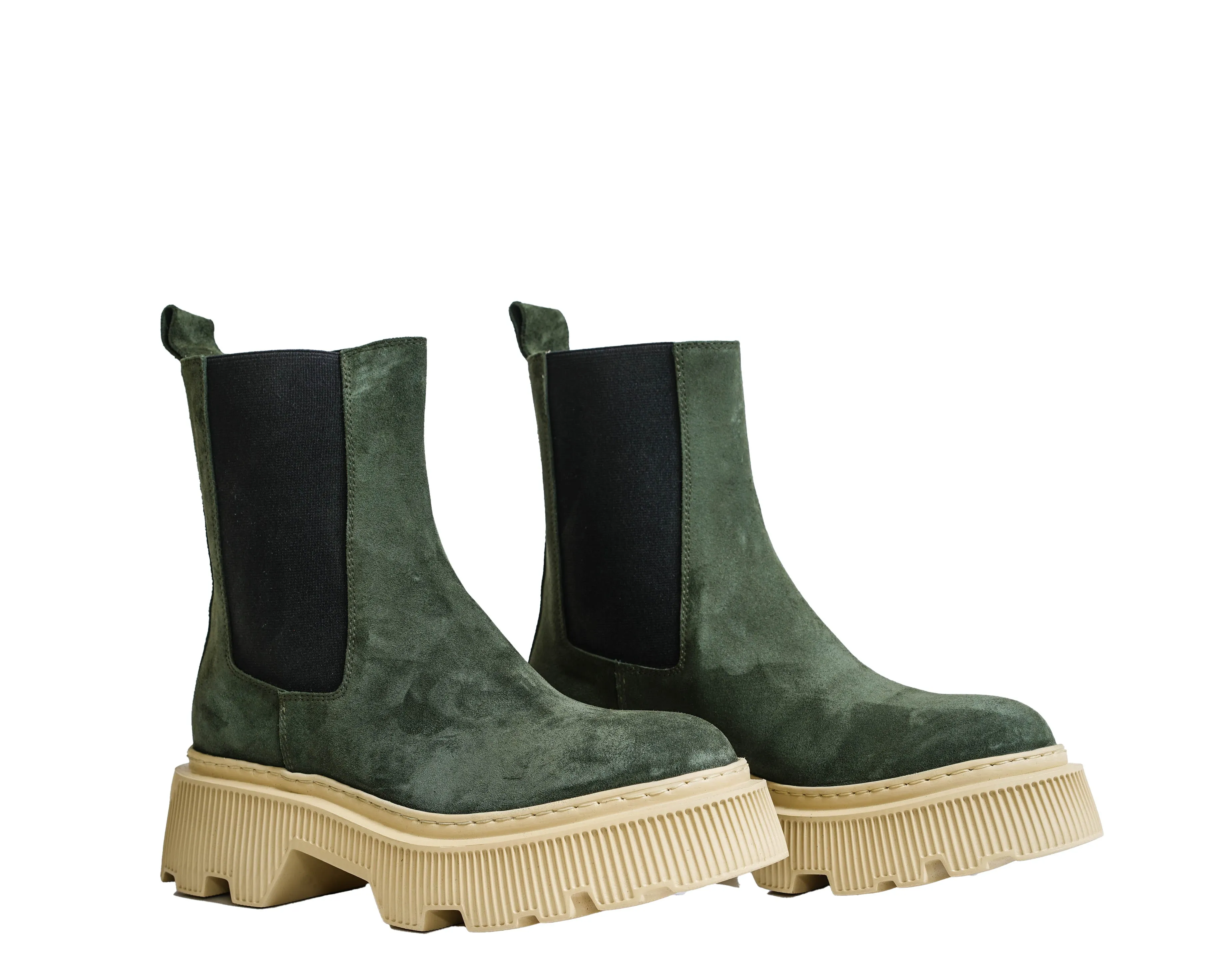 Bruglia Women’s Green Suede Pull On Boot 8735 30% OFF