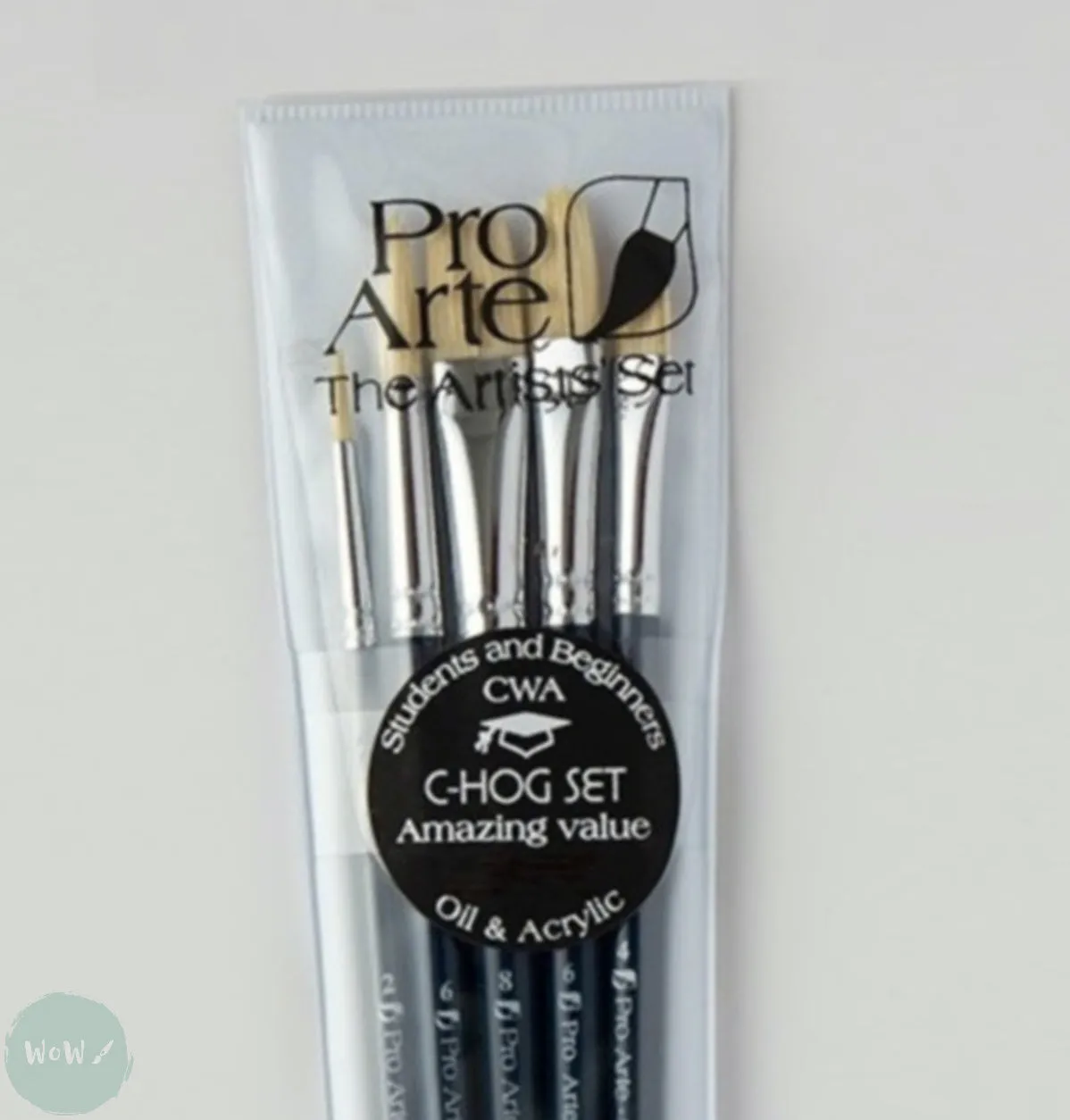 BRUSH SET -   INTRO TO ART Series C – 5 assorted Studio Hogs Hair Brush Wallet - CWA