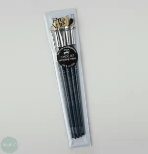 BRUSH SET -   INTRO TO ART Series C – 5 assorted Studio Hogs Hair Brush Wallet - CWA