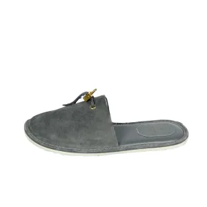 Buscemi Men's Greenwich Grey Leather Slippers