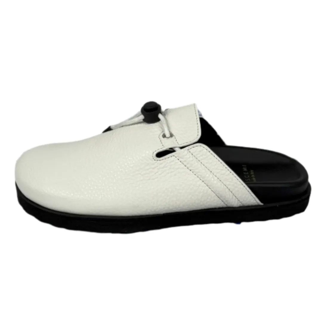 Buscemi Mens Pietro New Alce White Leather Slippers