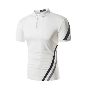 Business Casual Striped Cotton Golf Shirt