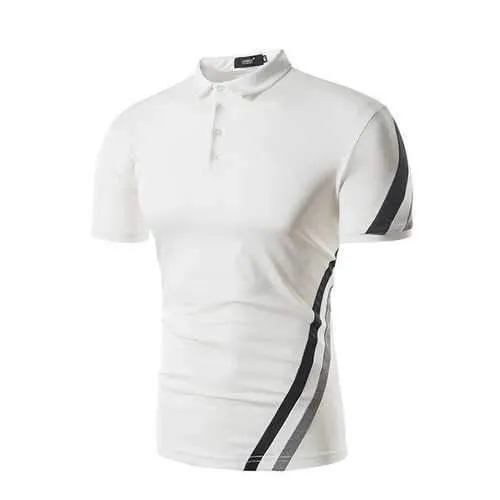 Business Casual Striped Cotton Golf Shirt
