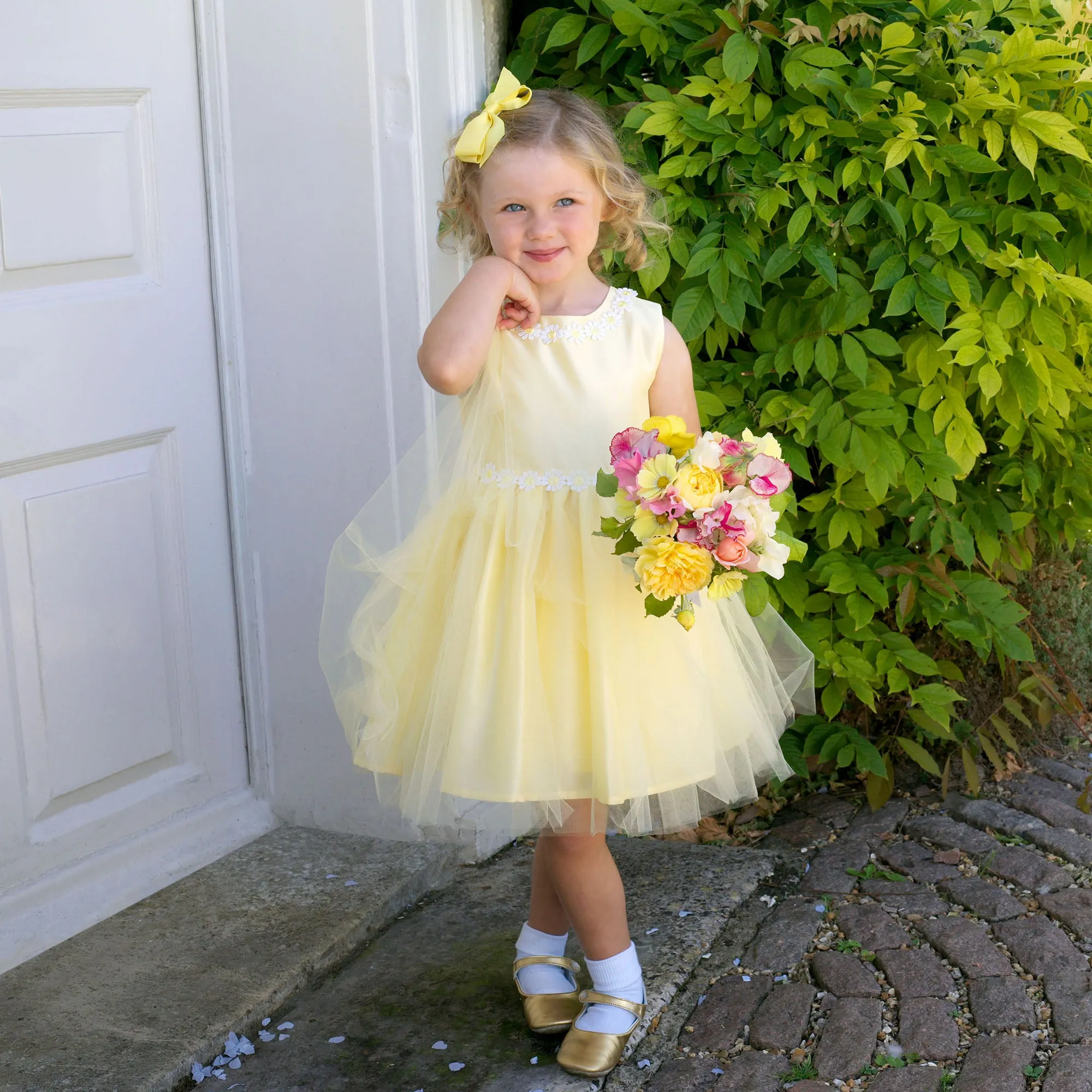 Button Strap Slippers, Gold