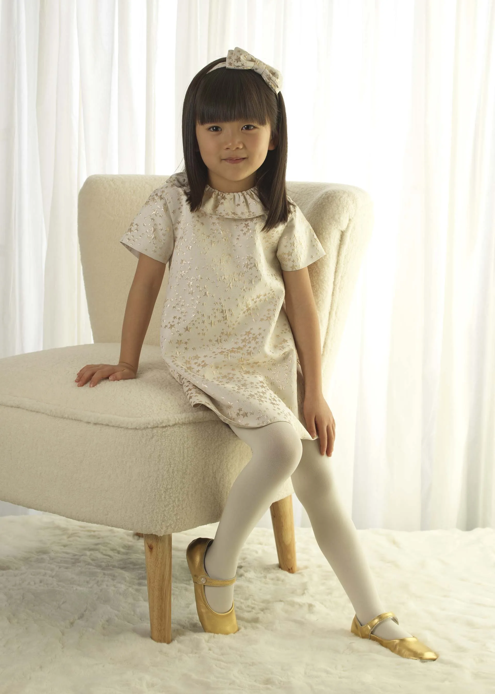 Button Strap Slippers, Gold