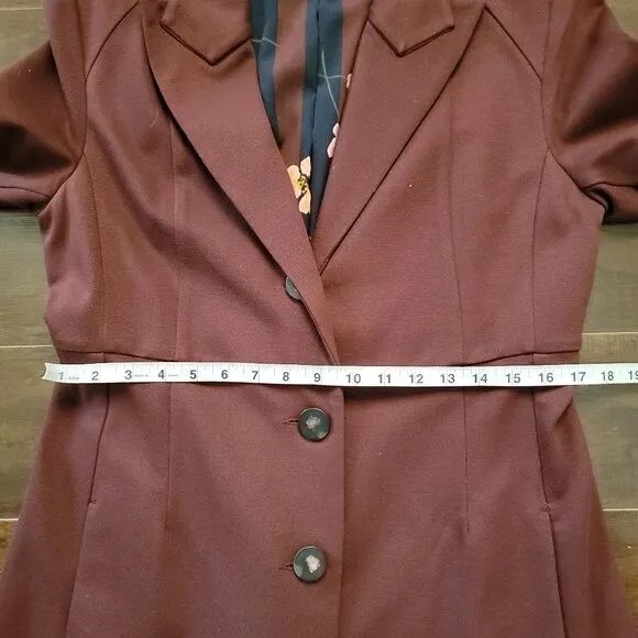 Cabi Blazer Jacket Womens M Chocolate Brown Old World Vintage Dark Academia
