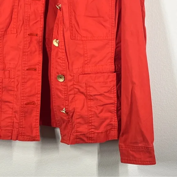 CAbi Size S  Broadcast Jacket Red Gold Button Up Front Pockets
