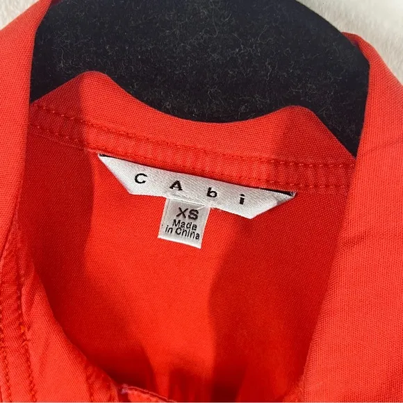 CAbi Size S  Broadcast Jacket Red Gold Button Up Front Pockets