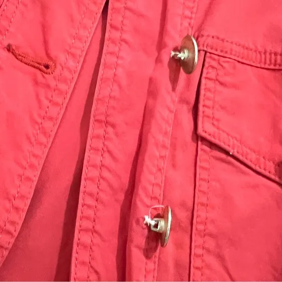 CAbi Size S  Broadcast Jacket Red Gold Button Up Front Pockets