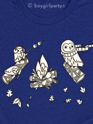 Campfire Owls T-shirt (Indigo Blue)