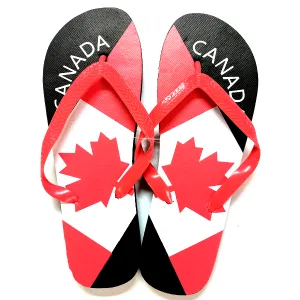 Canada Tilted Flag Style Flip Flops - Assorted Sizes