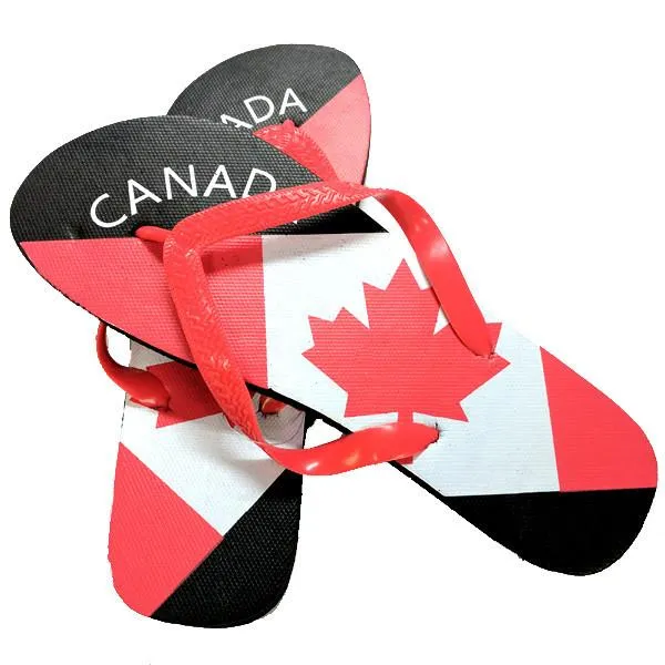 Canada Tilted Flag Style Flip Flops - Assorted Sizes