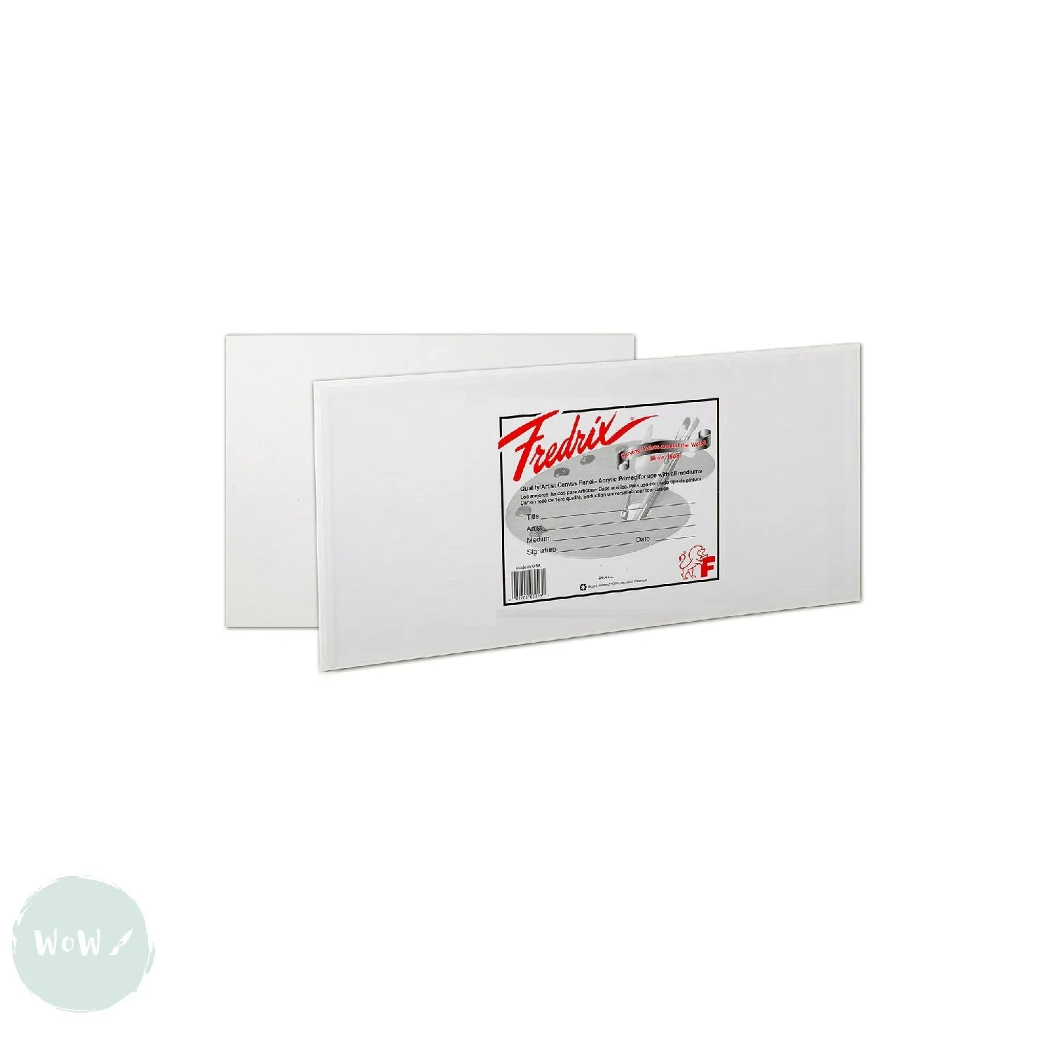Canvas Board - WHITE PRIMED - FREDRIX - PANORAMIC - 10 x 20"