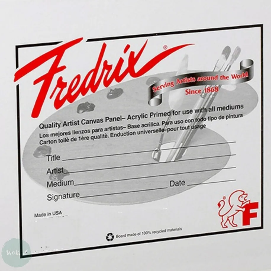 Canvas Board - WHITE PRIMED - FREDRIX - PANORAMIC - 10 x 20"