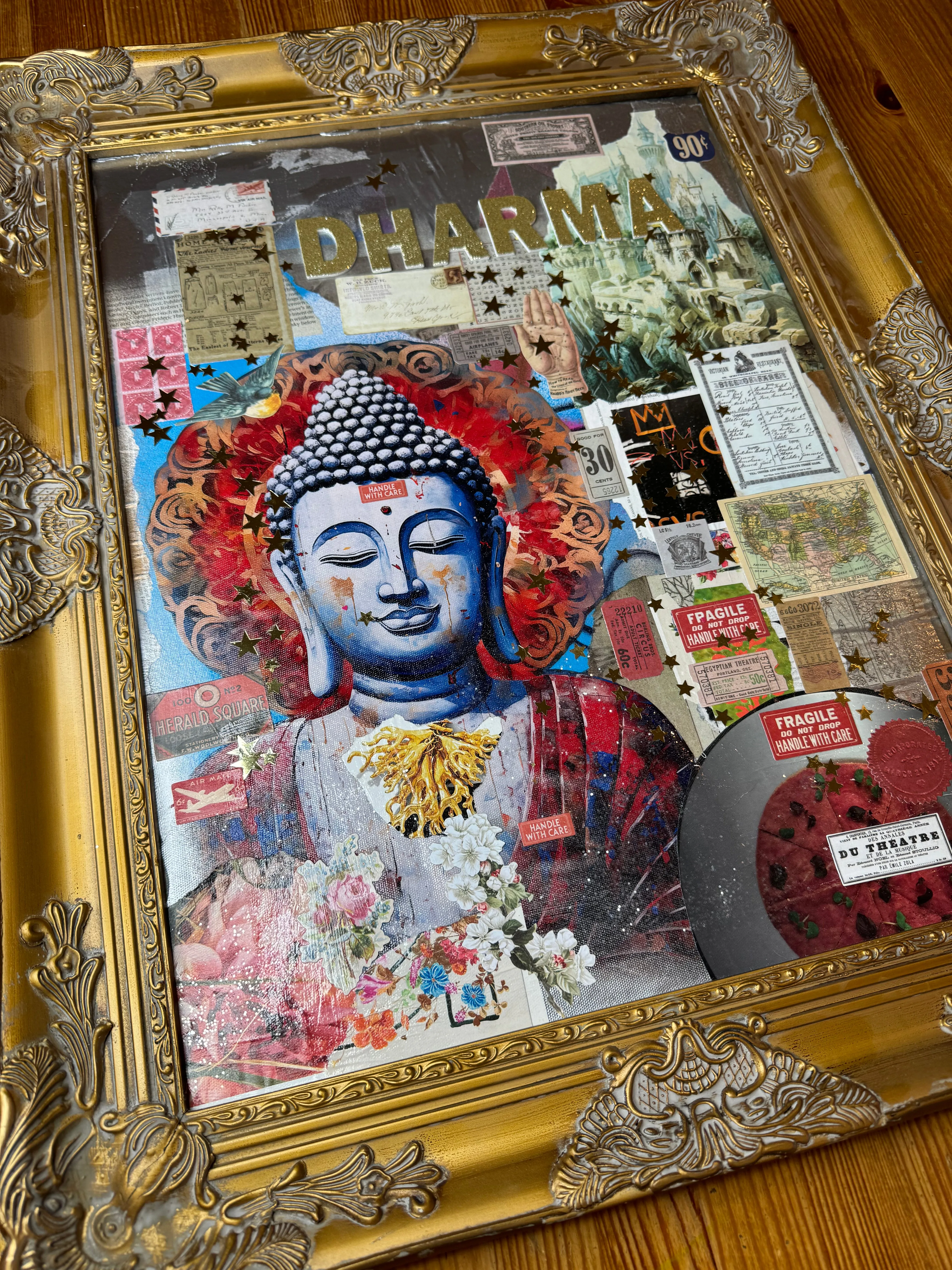 Canvas Budha Collage Art Dharma