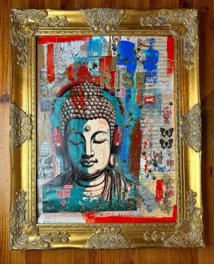 Canvas Budha Collage Art listen to your Heary