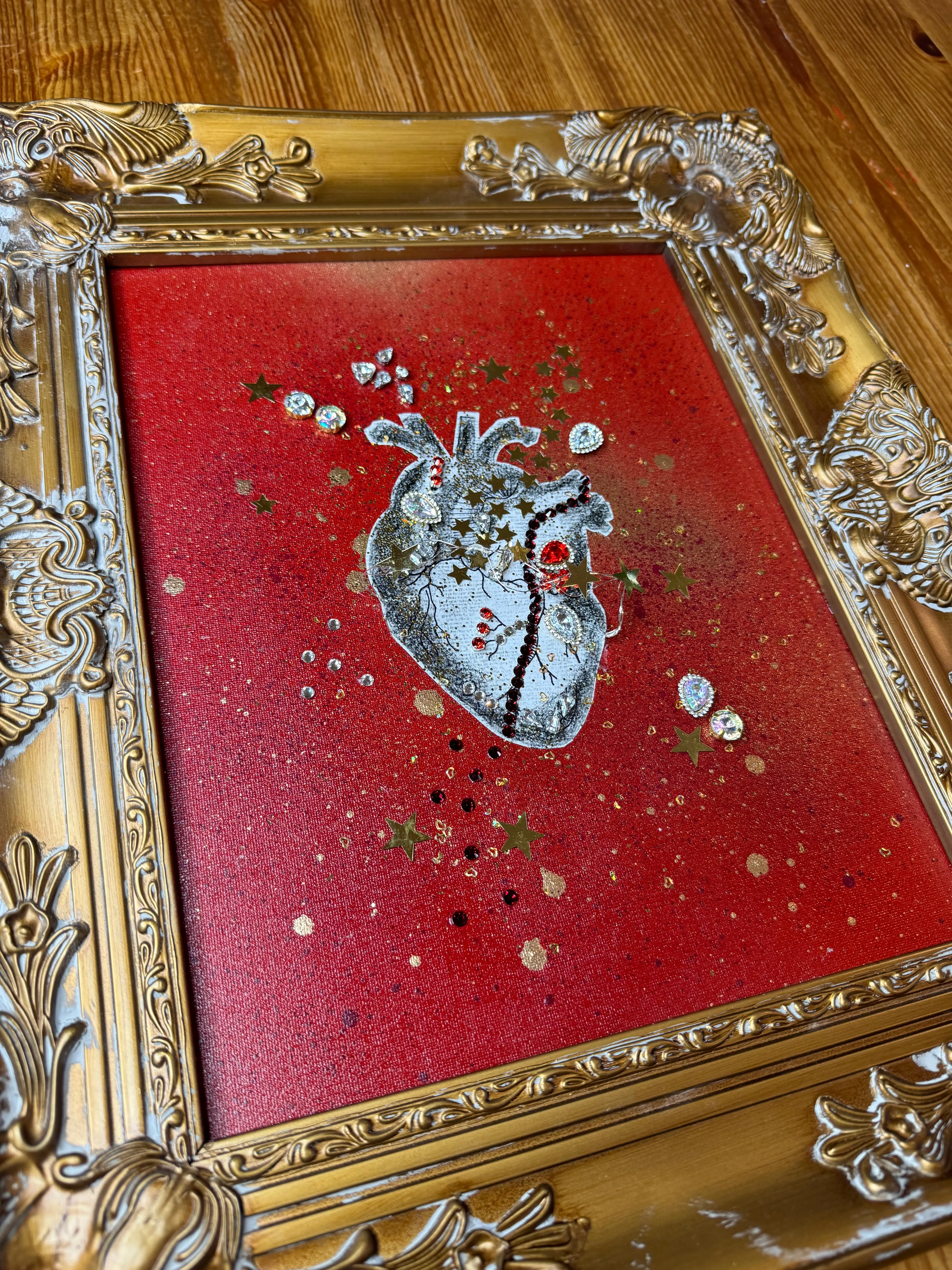 Canvas Collage Art Anatomical Heart Blossom