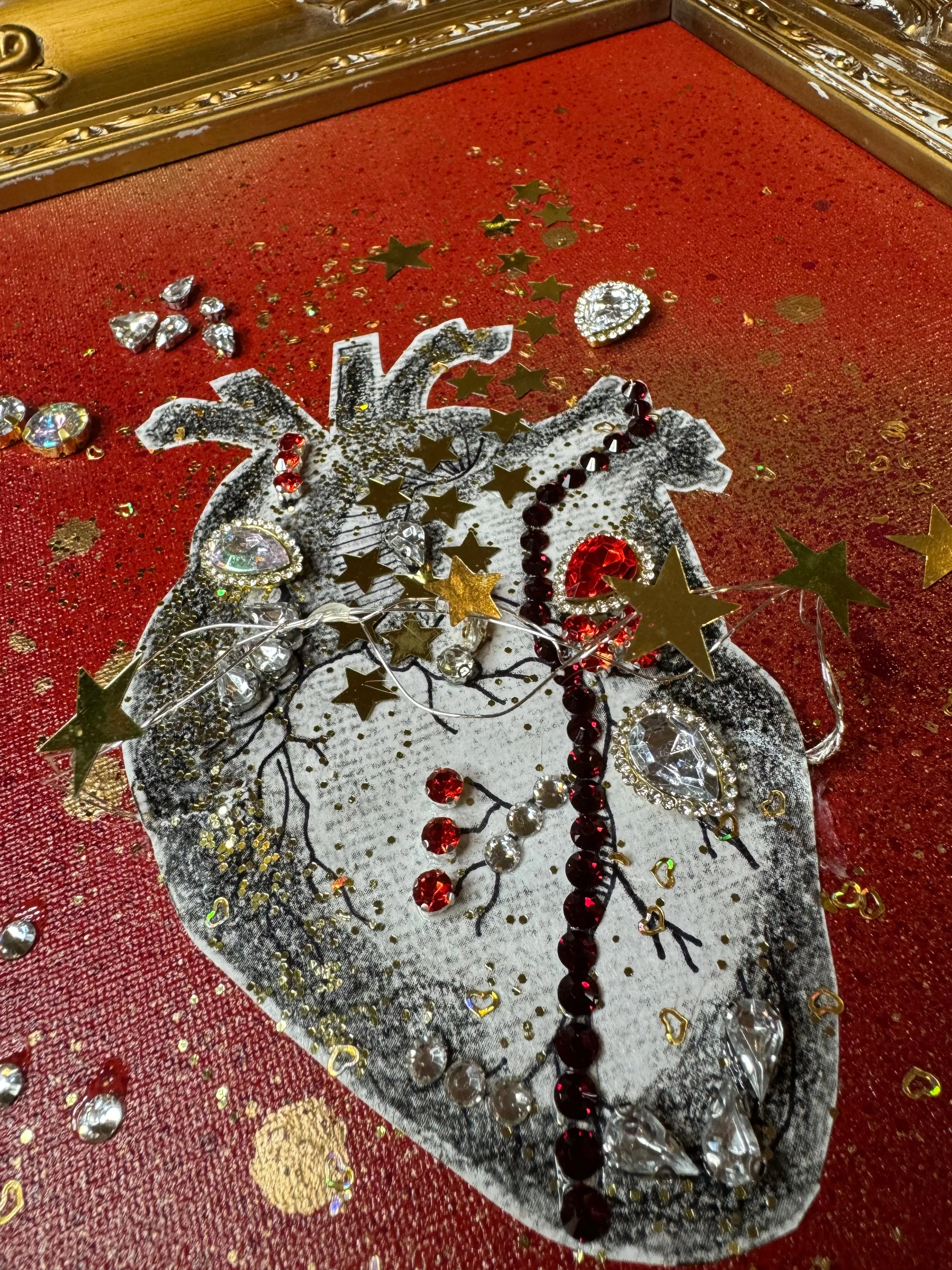 Canvas Collage Art Anatomical Heart Blossom
