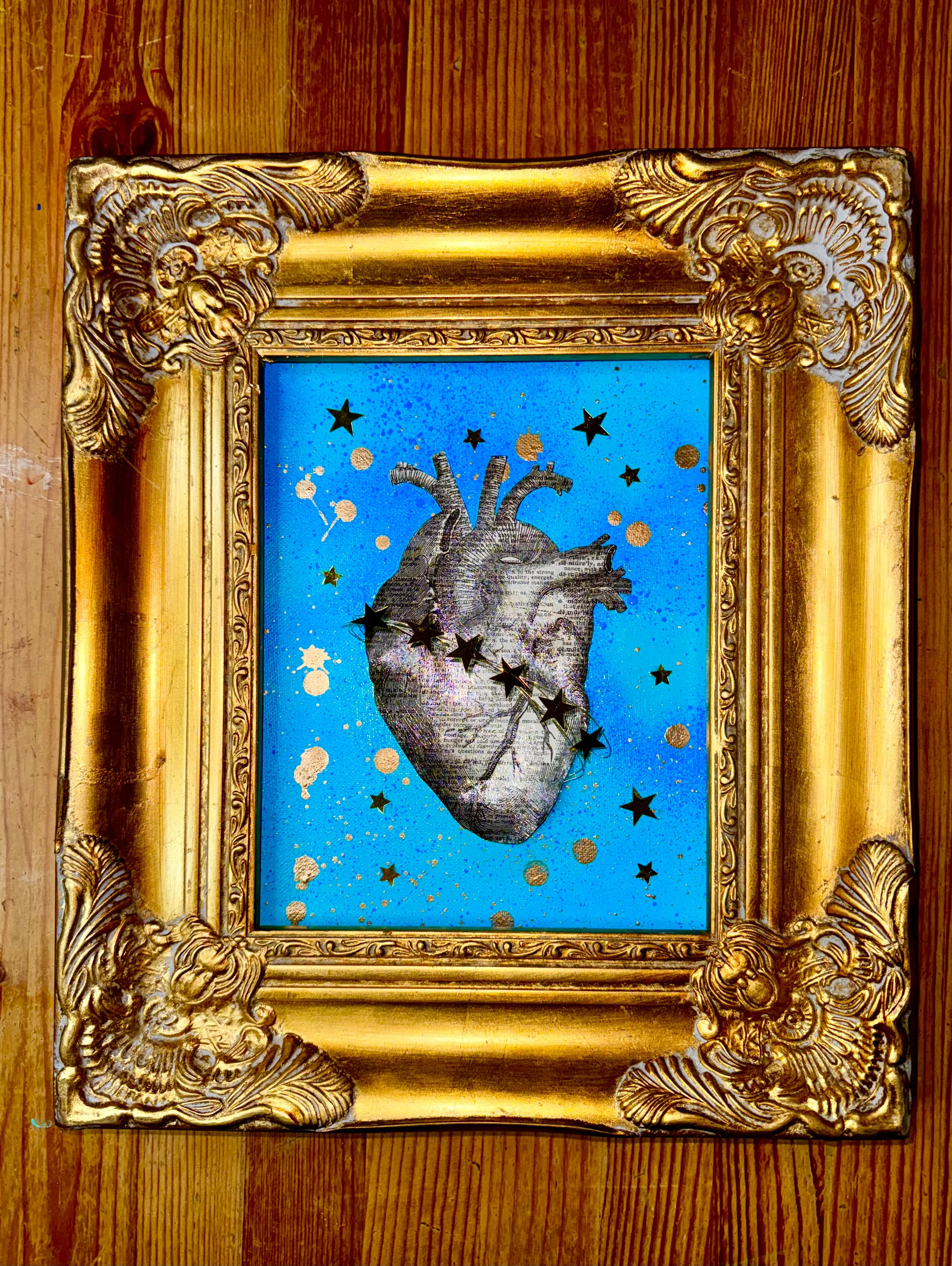 Canvas Collage Art Anatomical Heart Blossom